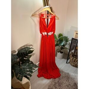 Andi Bagus Maxi dress LG cutout waist date night V-Neck Open Back resort wear